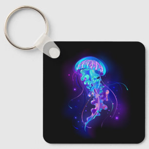 Vibrant Color Glowing Jellyfish Keychain