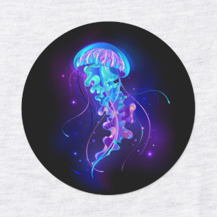 Vibrant Color Glowing Jellyfish Labels
