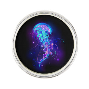Vibrant Color Glowing Jellyfish Lapel Pin