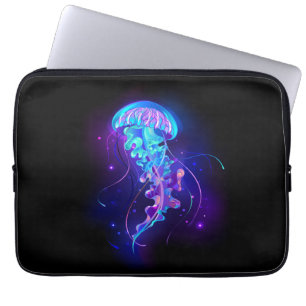 Vibrant Color Glowing Jellyfish Laptop Sleeve