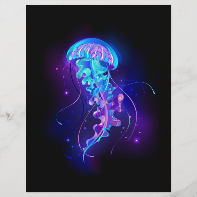 Vibrant Color Glowing Jellyfish Letterhead (Front)