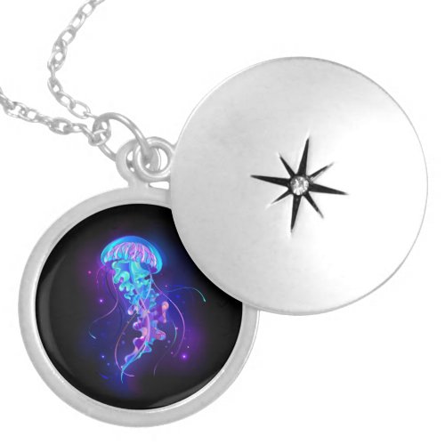 Vibrant Color Glowing Jellyfish Locket Necklace