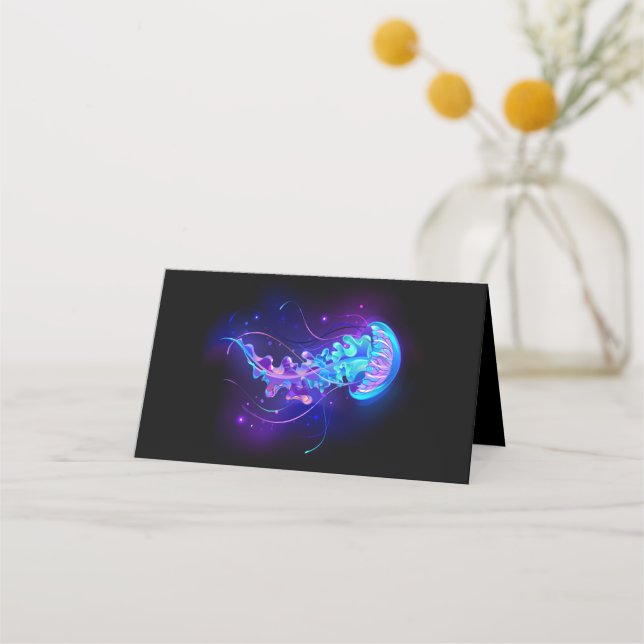 Vibrant Color Glowing Jellyfish Loyalty Card (Front)