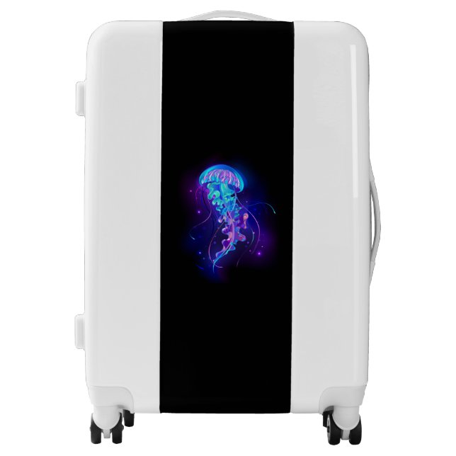 Vibrant Color Glowing Jellyfish Luggage (Front)