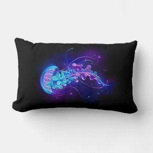 Vibrant Color Glowing Jellyfish Lumbar Pillow