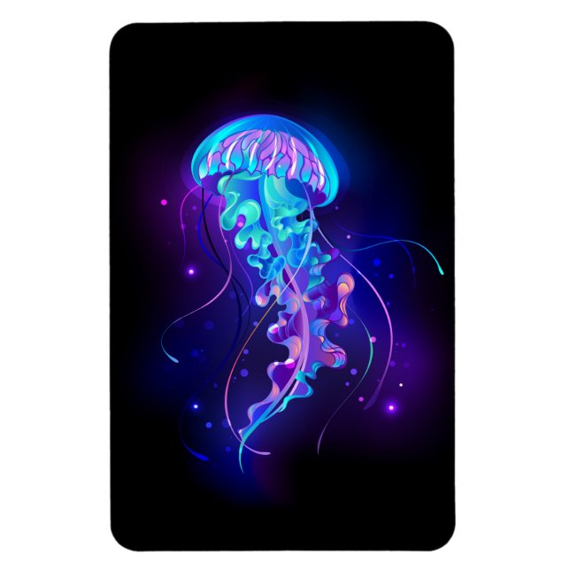 Vibrant Color Glowing Jellyfish Magnet (Vertical)