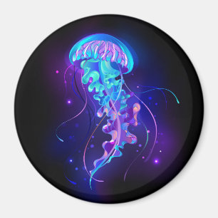 Vibrant Color Glowing Jellyfish Magnet