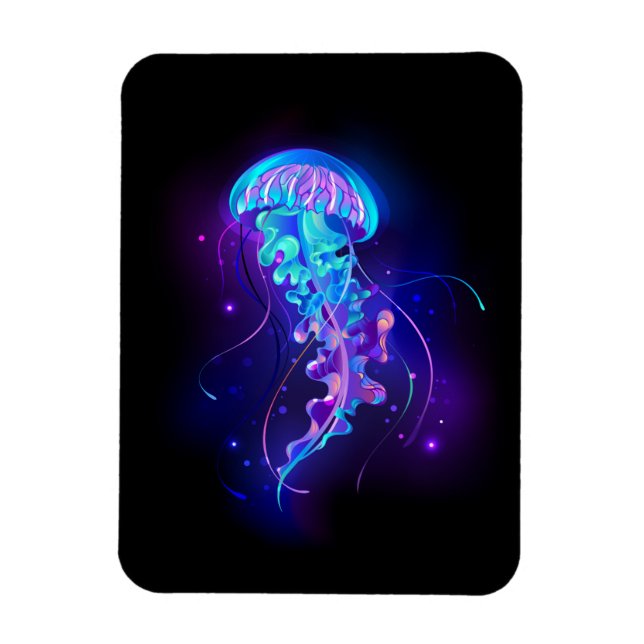 Vibrant Color Glowing Jellyfish Magnet (Vertical)