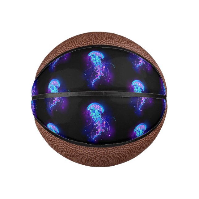 Vibrant Color Glowing Jellyfish Mini Basketball (Front)