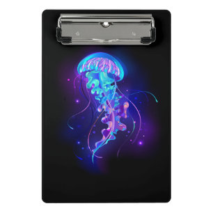 Vibrant Color Glowing Jellyfish Mini Clipboard