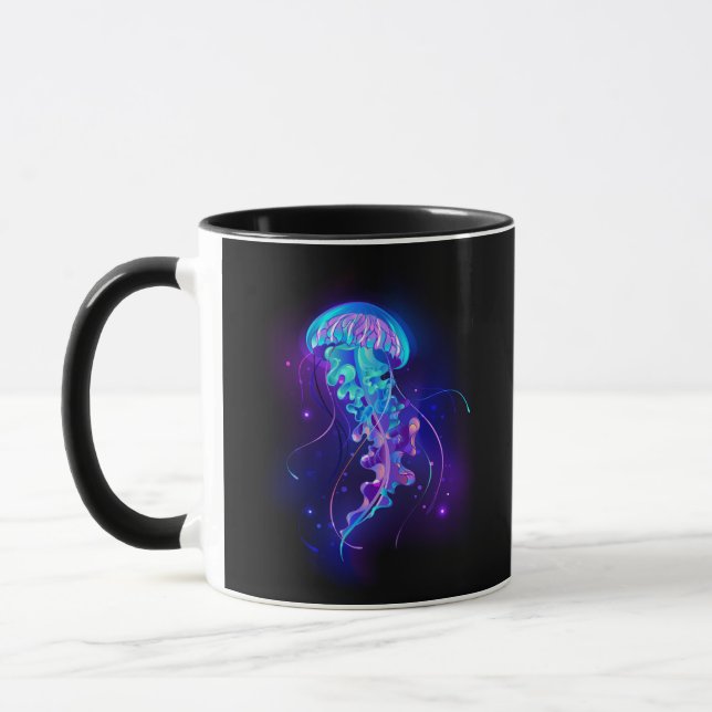 Vibrant Color Glowing Jellyfish Mug (Left)