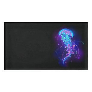 Vibrant Color Glowing Jellyfish Name Tag