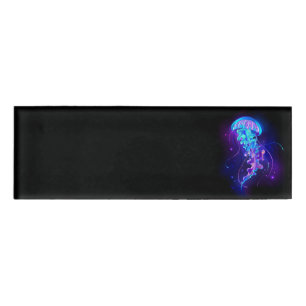 Vibrant Color Glowing Jellyfish Name Tag