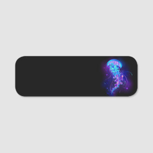 Vibrant Color Glowing Jellyfish Name Tag