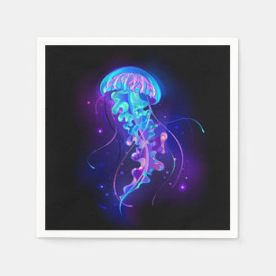 Vibrant Color Glowing Jellyfish Napkins