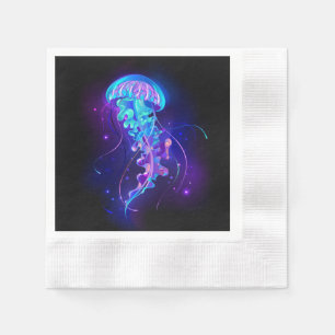 Vibrant Color Glowing Jellyfish Napkins