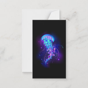 Vibrant Color Glowing Jellyfish Note Card