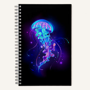 Vibrant Color Glowing Jellyfish Notebook
