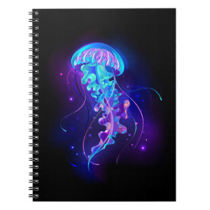 Vibrant Color Glowing Jellyfish Notebook