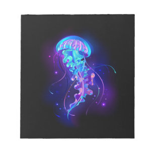 Vibrant Color Glowing Jellyfish Notepad