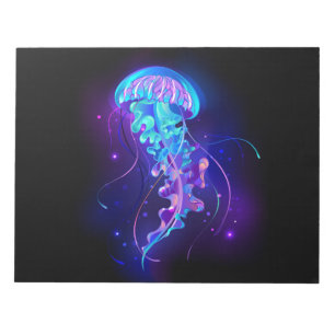 Vibrant Color Glowing Jellyfish Notepad