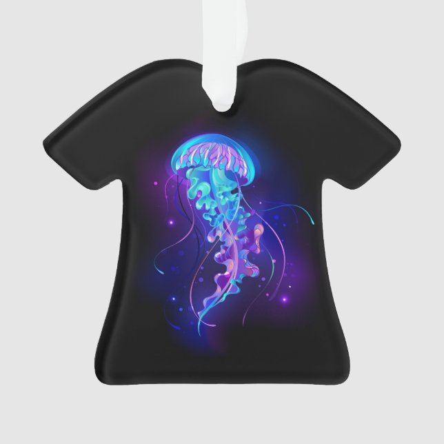 Vibrant Color Glowing Jellyfish Ornament (Front)