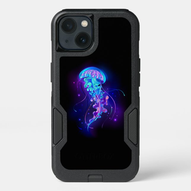 Vibrant Color Glowing Jellyfish Otterbox iPhone Case (Back)