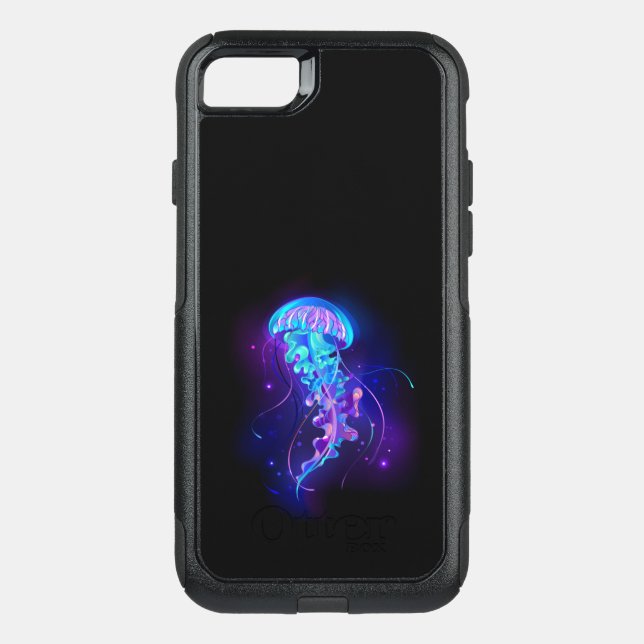 Vibrant Color Glowing Jellyfish Otterbox iPhone Case (Back)