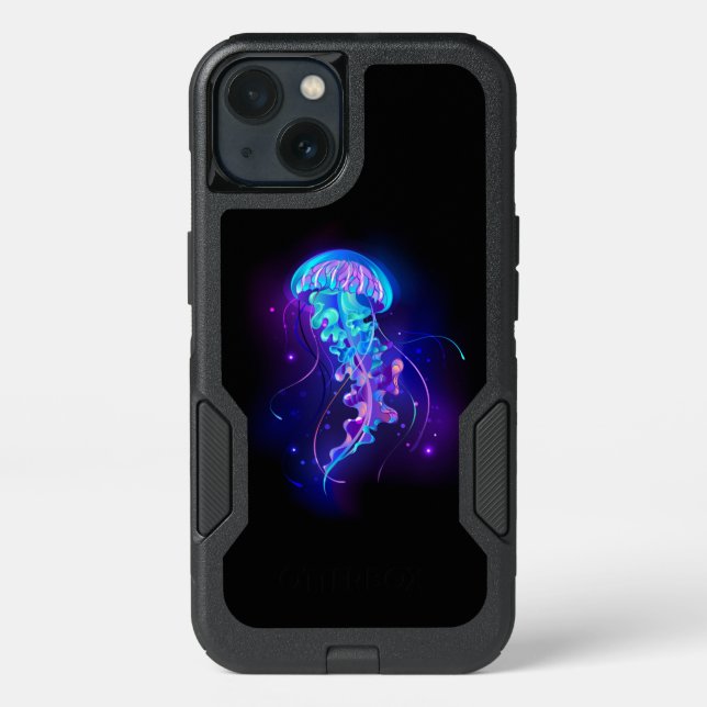 Vibrant Color Glowing Jellyfish Otterbox iPhone Case (Back)