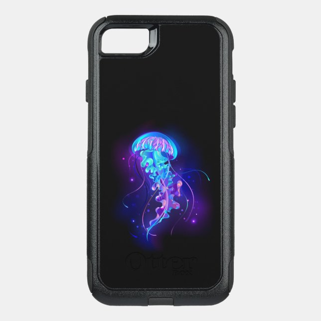 Vibrant Color Glowing Jellyfish Otterbox iPhone Case (Back)