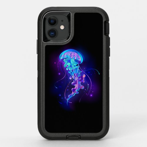 Vibrant Color Glowing Jellyfish OtterBox Defender iPhone 11 Case