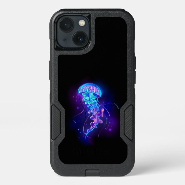 Vibrant Color Glowing Jellyfish Otterbox iPhone Case (Back)