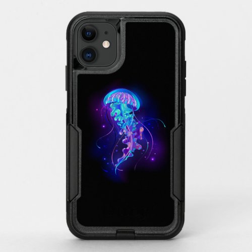 Vibrant Color Glowing Jellyfish OtterBox Commuter iPhone 11 Case