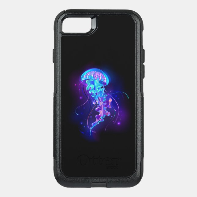 Vibrant Color Glowing Jellyfish Otterbox iPhone Case (Back)