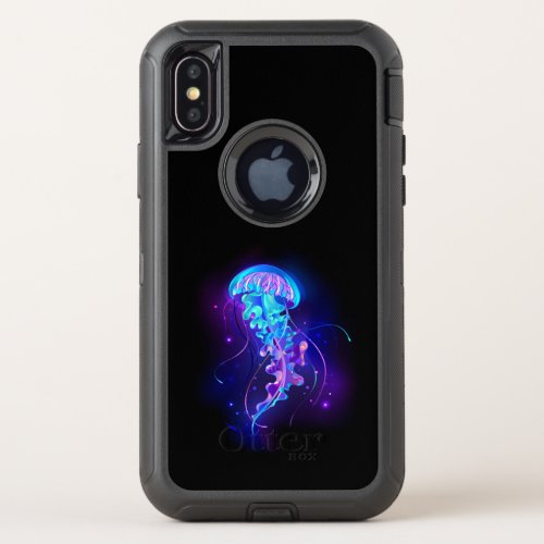 Vibrant Color Glowing Jellyfish OtterBox Defender iPhone XS Case