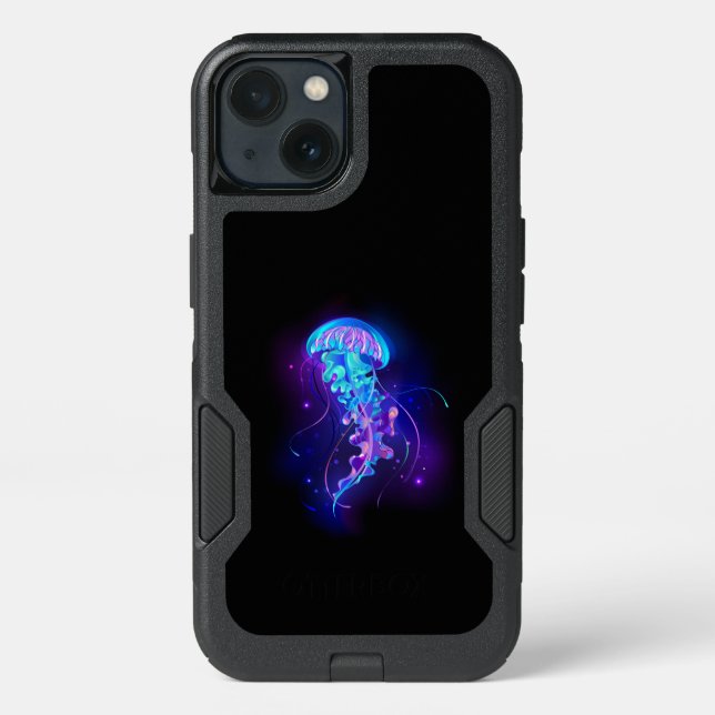 Vibrant Color Glowing Jellyfish Otterbox iPhone Case (Back)