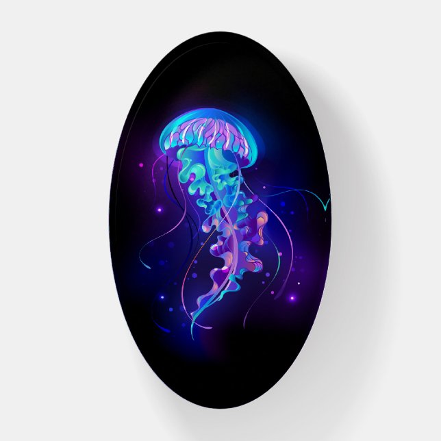 Vibrant Color Glowing Jellyfish Paperweight (Vertical)