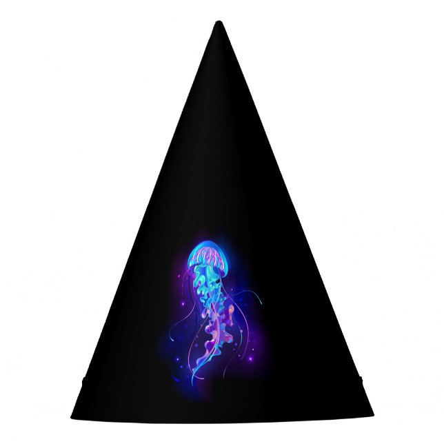 Vibrant Color Glowing Jellyfish Party Hat (Front)