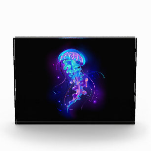 Vibrant Color Glowing Jellyfish Photo Block