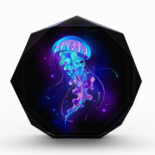 Vibrant Color Glowing Jellyfish Photo Block