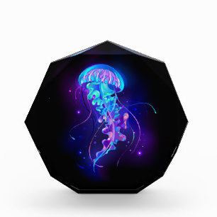 Vibrant Color Glowing Jellyfish Photo Block