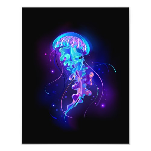 Vibrant Color Glowing Jellyfish Photo Print