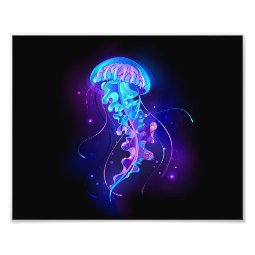 Vibrant Color Glowing Jellyfish Photo Print