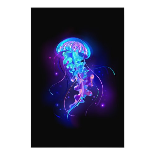 Vibrant Color Glowing Jellyfish Photo Print