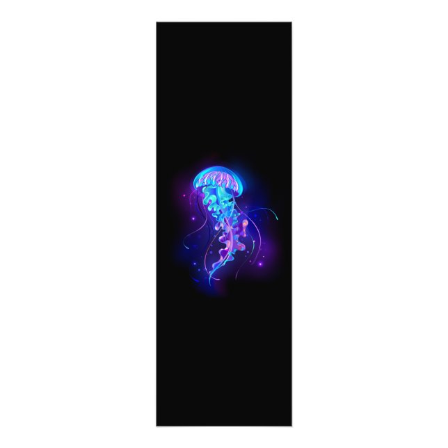 Vibrant Color Glowing Jellyfish Photo Print (Front)