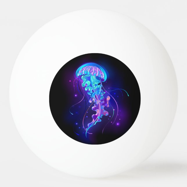 Vibrant Color Glowing Jellyfish Ping Pong Ball (Front)
