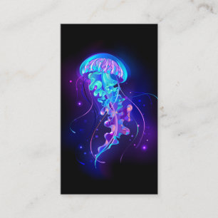 Vibrant Color Glowing Jellyfish Place Card