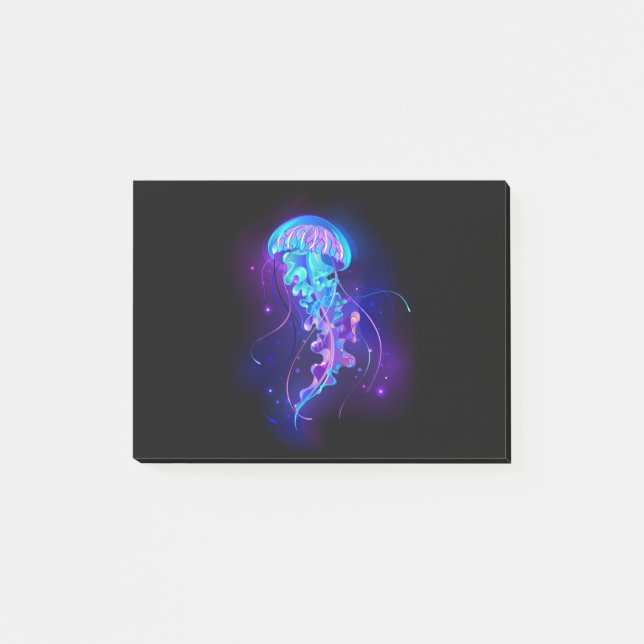 Vibrant Color Glowing Jellyfish Post-it Notes (Front)