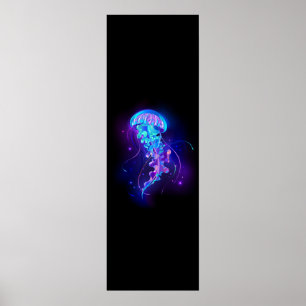 Vibrant Color Glowing Jellyfish Poster