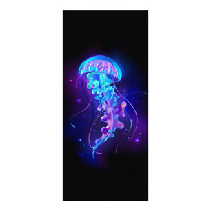 Vibrant Color Glowing Jellyfish Rack Card